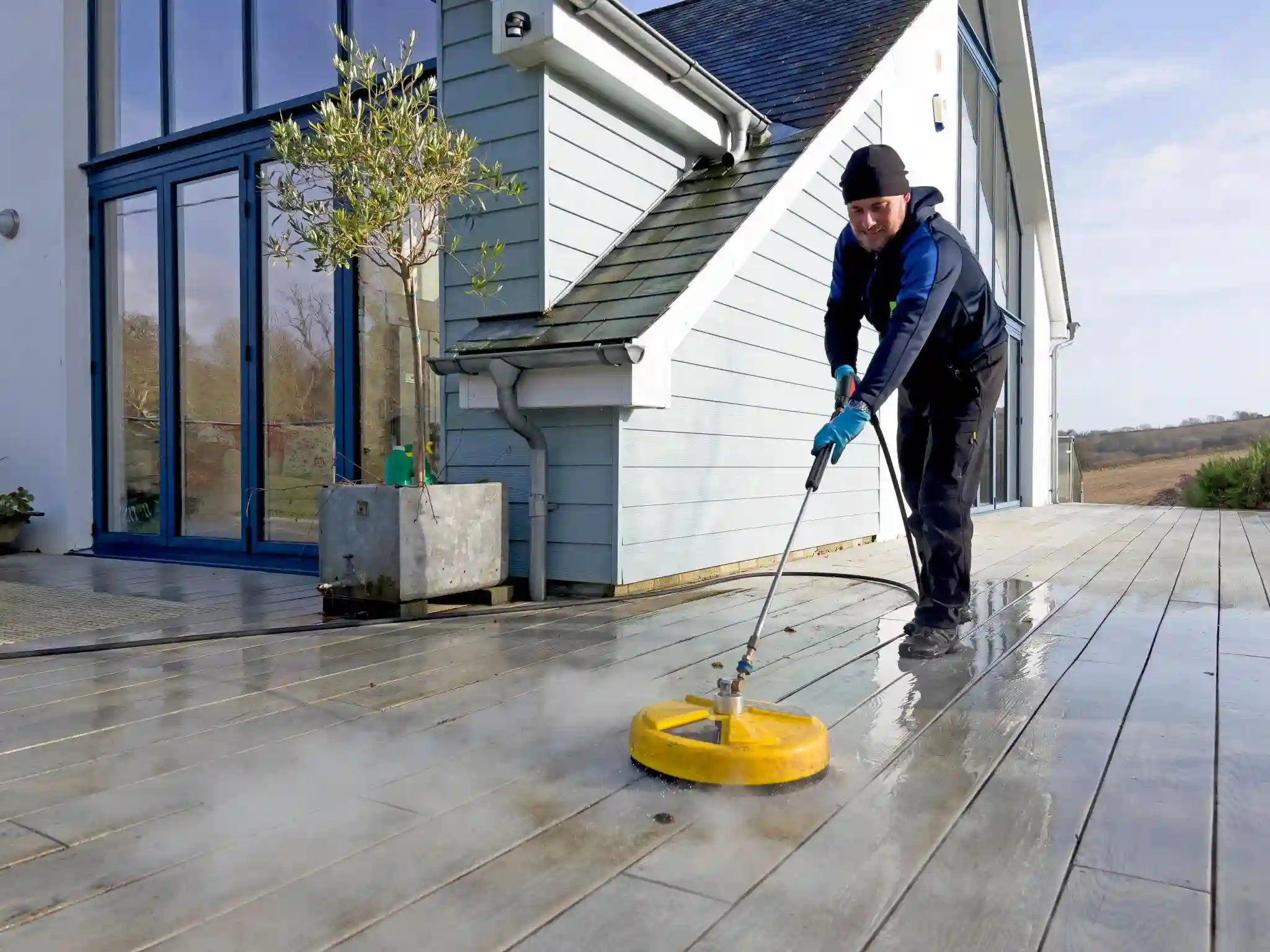 Power washing and deck restoration services designed to clean, protect, and restore outdoor wood surfaces